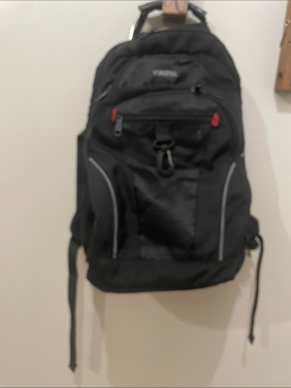 Men's Black Everyday Backpack with Red Accents